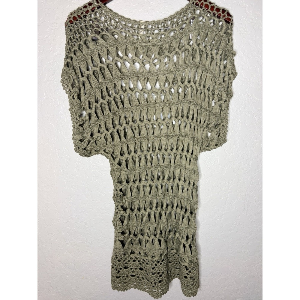 Women's POL Crochet Top, Sage Green, Size Medium
